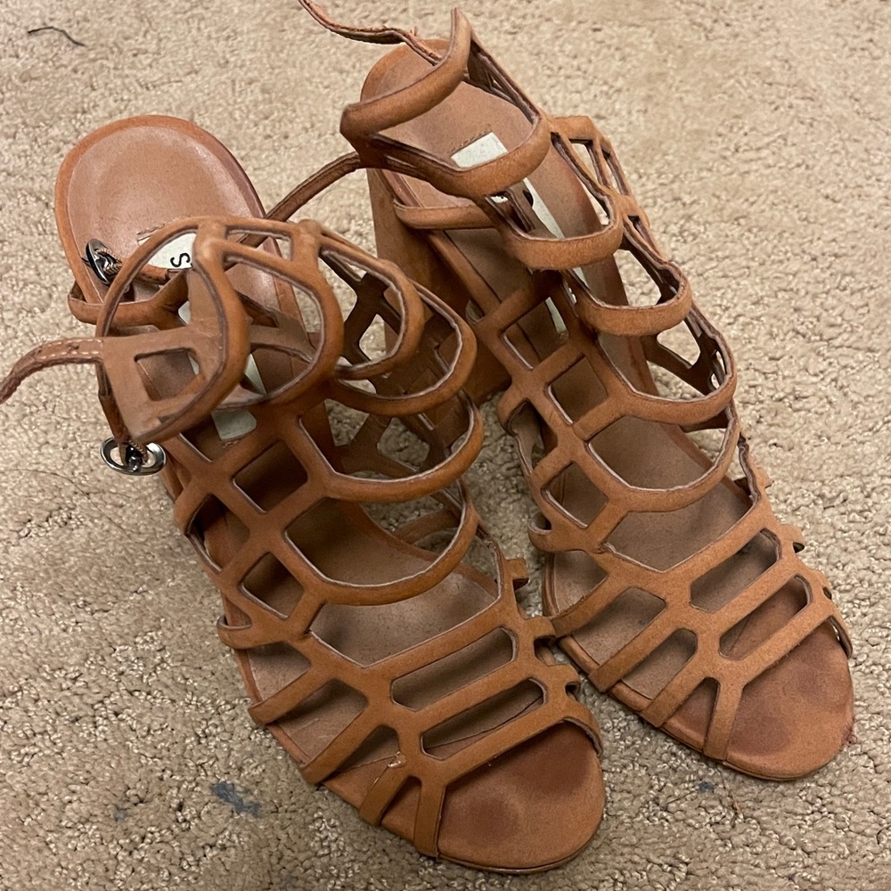 Steve Madden Brown Caged Heels